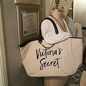 Victoria's Secret canvas duffle bag.
